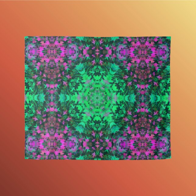 Tapete De Parede Mandala digital verde e roxo (Criador carregado)
