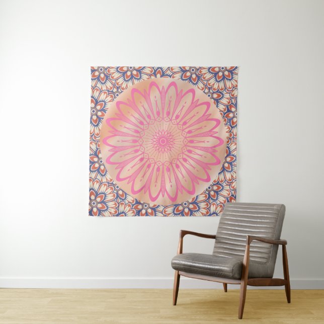 Tapete De Parede Mandala Floral (In Situ (Horizontal))