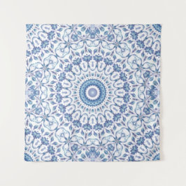 Tapete De Parede Mandalá Floral Azul