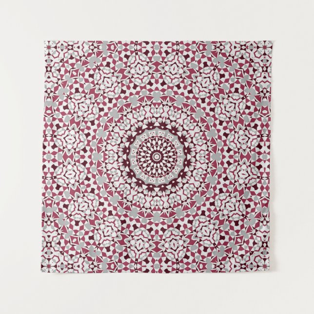 Tapete De Parede Mandala is burgundy-gray (Frente)