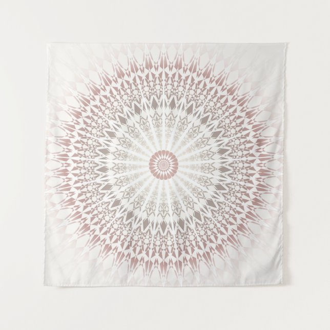 Tapete De Parede Mandala Neutros Bege Creme (Frente)