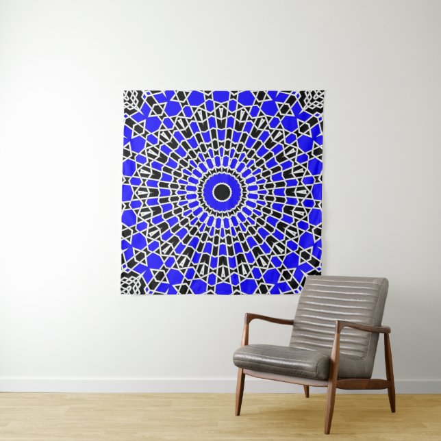 Tapete De Parede Mandala Prisma ( Azul ) (In Situ)