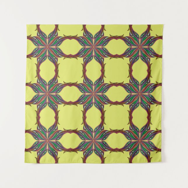 Tapete De Parede Mandala psicodélica moderna (Frente (Horizontal))