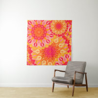 Mandala Sobreposta Laranja Rosa Amarelo
