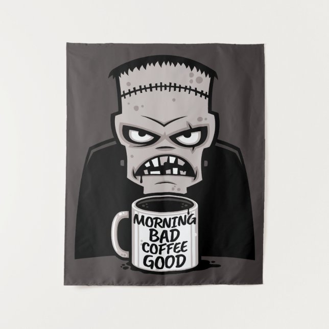 Tapete De Parede Manhã Café Mau Bom Monstro Reanimado (Frente)