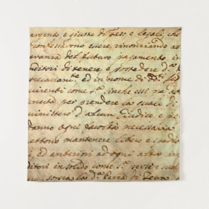 Tapete De Parede Manuscrito antigo do século 1700 escrito a tinta 