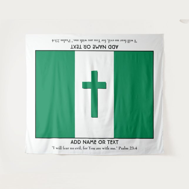 Tapete De Parede Manutenção Personalizada | NIGERIA FLAG com Cross (Frente (Horizontal))