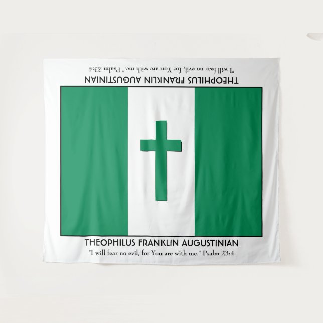 Tapete De Parede Manutenção Personalizada | NIGERIA FLAG com Cross (Frente (Horizontal))