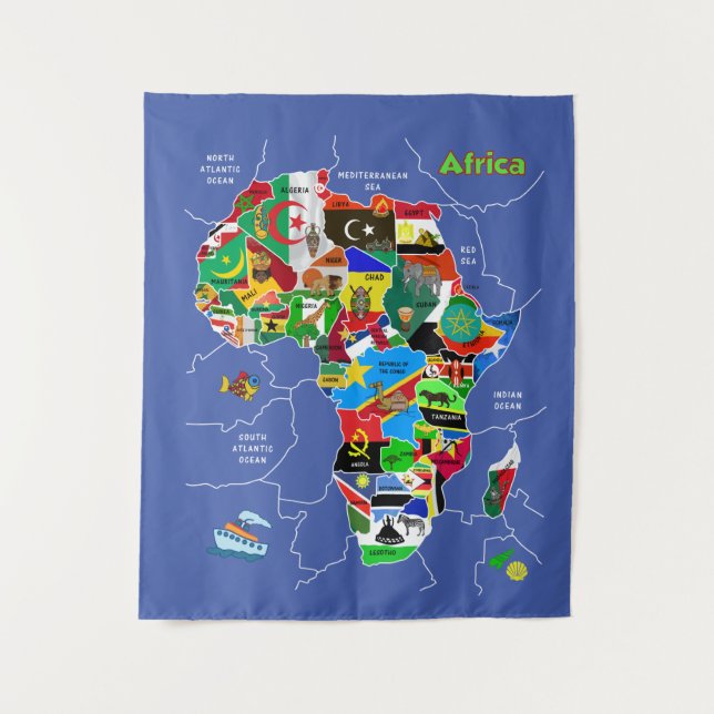 Tapete De Parede Mapa da África (Frente)
