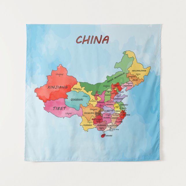 Tapete De Parede Mapa da China (Frente)
