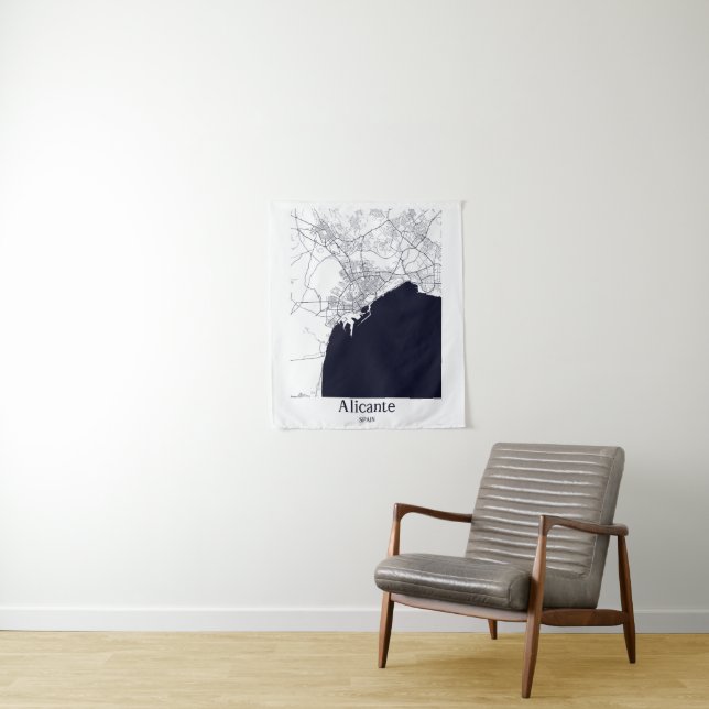 Tapete De Parede Mapa da cidade de Espanha Alicante (In Situ)