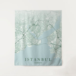 Tapete De Parede Mapa da Cidade de Istambul Turquia Design Minimali