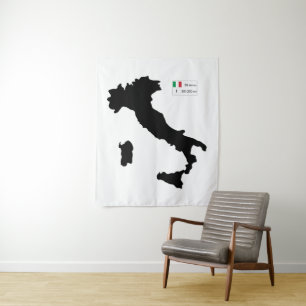 Tapete De Parede Mapa da Itália e grandes dados