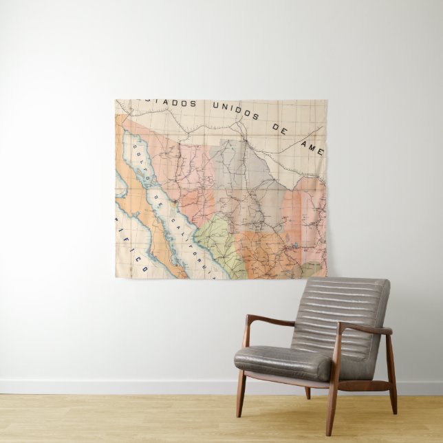 Tapete De Parede (Mapa da letra das comunicações) de México (In Situ (Horizontal))