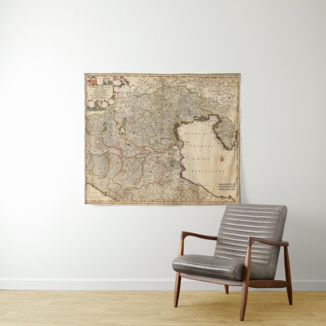 Tapete De Parede Mapa da região de Veneza, Italia (In Situ (Horizontal))
