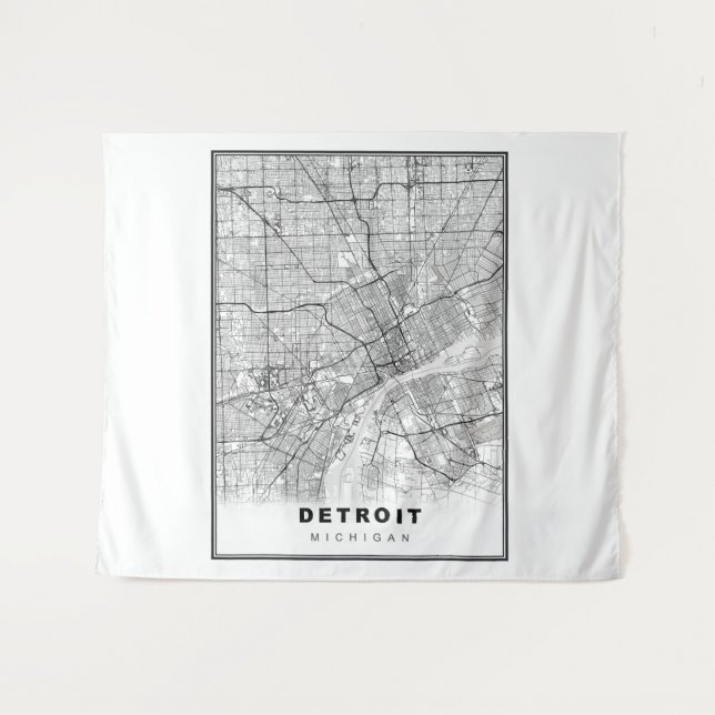 Tapete De Parede Mapa de Detroit (Frente (Horizontal))