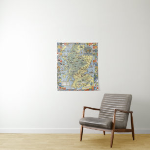 Tapete De Parede Mapa de Scotland histórico