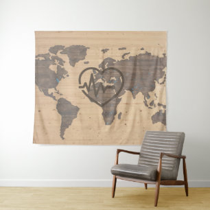 Tapete De Parede Mapa do Mundo de Crânios