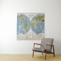 Mapa do mundo que mostra alturas da profundidade