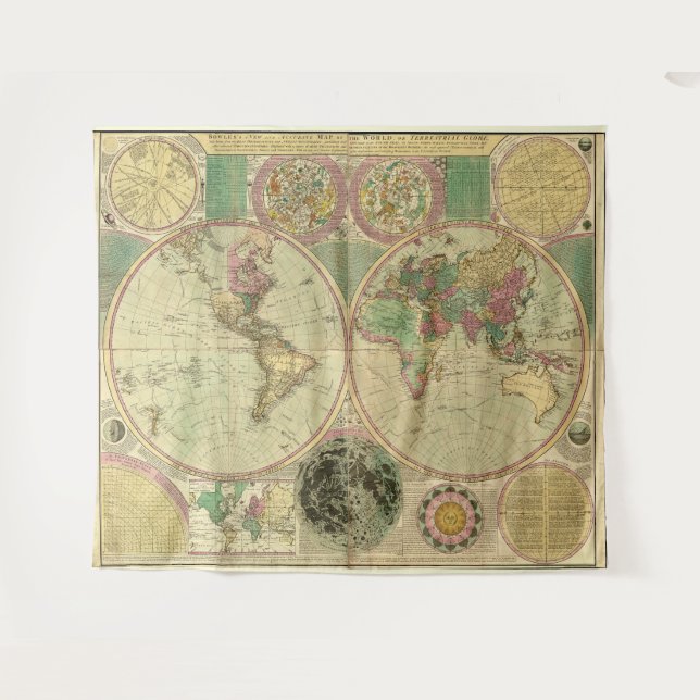 Tapete De Parede Mapa mundial antigo de Carington Bowles, cerca de  (Frente (Horizontal))