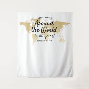 Tapete De Parede Mapa Mundial Tema de Viagem em Todo o Mundo Fundo