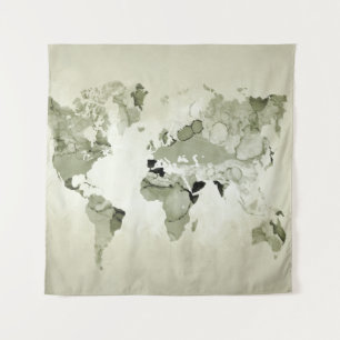 Tapete De Parede Mapa Mundial Verde Claro Design 123