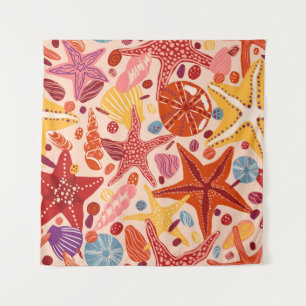 Tapete De Parede Mar de Verão escandinavo: Padrão de Starfish