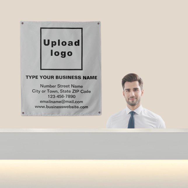 Tapete De Parede Marca comercial na floresta Cinza (Business brand on gray tapestry in reception.)