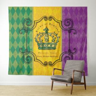 Tapete De Parede Mardi Gras Purple Dourado Green Crown Family Name