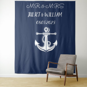 Tapete De Parede Marinho Anchor, banner do Sr & Sra. Wedding Backdr