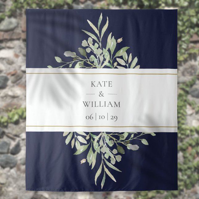 Tapete De Parede Marinho Azul Verde Foto de Casamento Booth Fundo (Criador carregado)