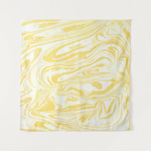 Tapete De Parede Mármore Amarelo Elegante: Textura Desenhada À Mão