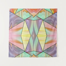 Tapete De Parede Mármore Líquido Abstrato Geométrico Pastel