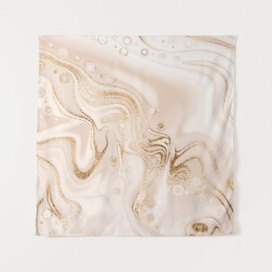 Tapete De Parede Mármore líquido bege com cinza dourado