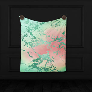 Tapete De Parede Mármore Resfriado   Lindo Fundo Ombre Verde Coral