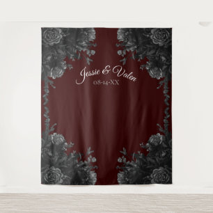Tapete De Parede Maroon Black Cinza Rosa Gothic Weding