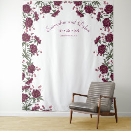 Tapete De Parede Maroon Rose Wedding Photo Backdrop
