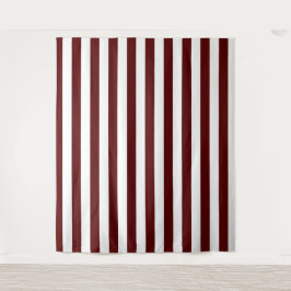 Tapete De Parede Maroon with Classic White Stripe Pattern