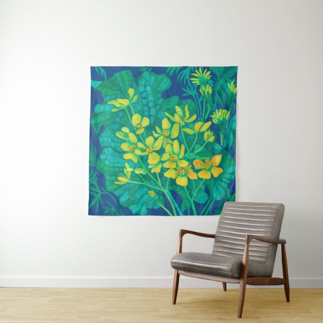 Tapete De Parede Marsh Marigold Summer Wildflower Pintura Floral (In Situ)