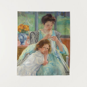 Tapete De Parede Mary Cassatt - Jovem Mãe costurando