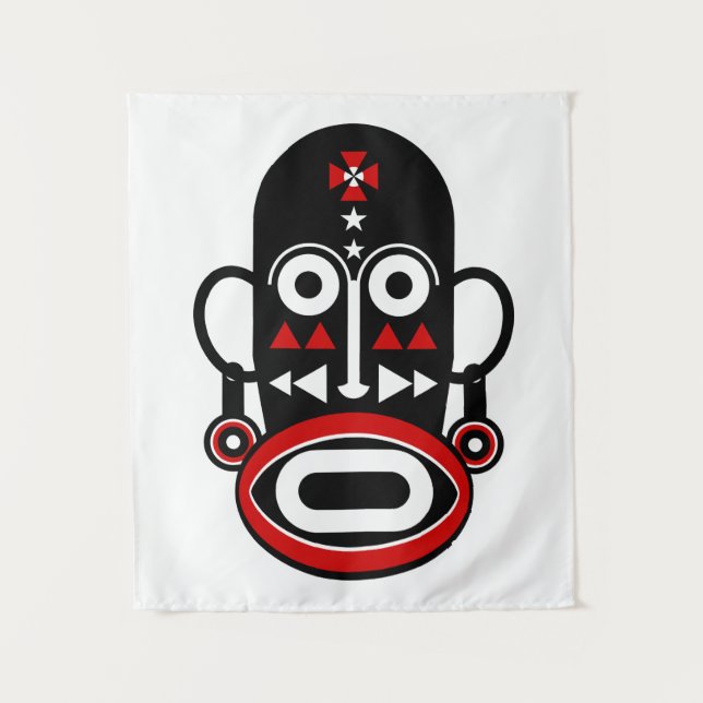 Tapete De Parede Máscara Tribal Africana (Frente)