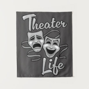 Tapete De Parede Máscaras de Comédia e Tragédia da Vida em Teatro