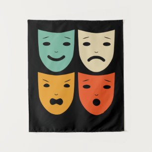 Tapete De Parede Máscaras de Teatro Antigas Atriz de Teatro Drama A