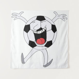 Tapete De Parede Mascote Bola de Futebol Risonha