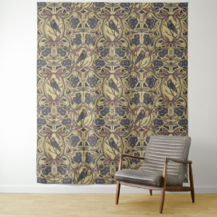 Tapete De Parede Mauve, Tan & Cinza Crow & Dragonfly Floral