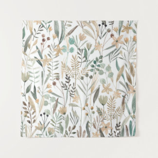 Tapete De Parede Meadow Wildflower: Watercolor Charm.