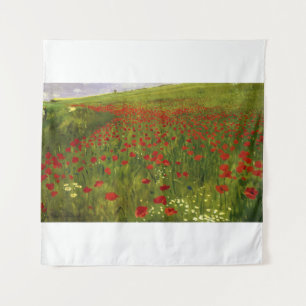 Tapete De Parede Meadow with Poppies (1896) Merse Pál Szinyei