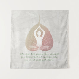 Tapete De Parede Meditação de Instrutor Yoga Pose Bodhi Leaf Citaçõ