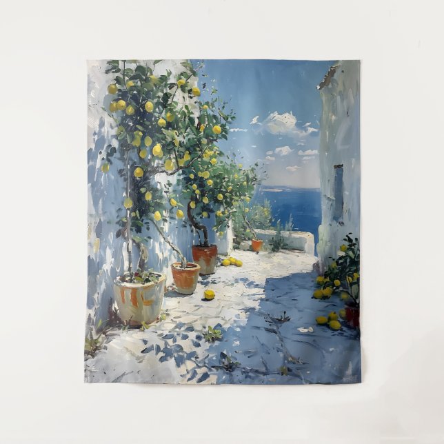 Tapete De Parede Mediterranean Impressionism with Lemons (Frente)