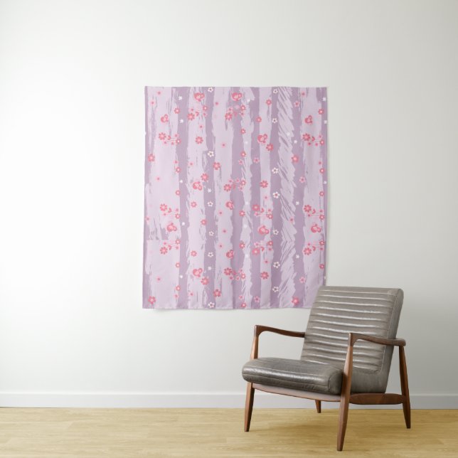 Tapete De Parede Medium Tapestry (50" x 60") – Butterfly Garden (In Situ)